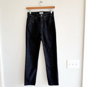 LE JEAN Lara Denim High Rise Slim Straight Leg Jeans Black 25